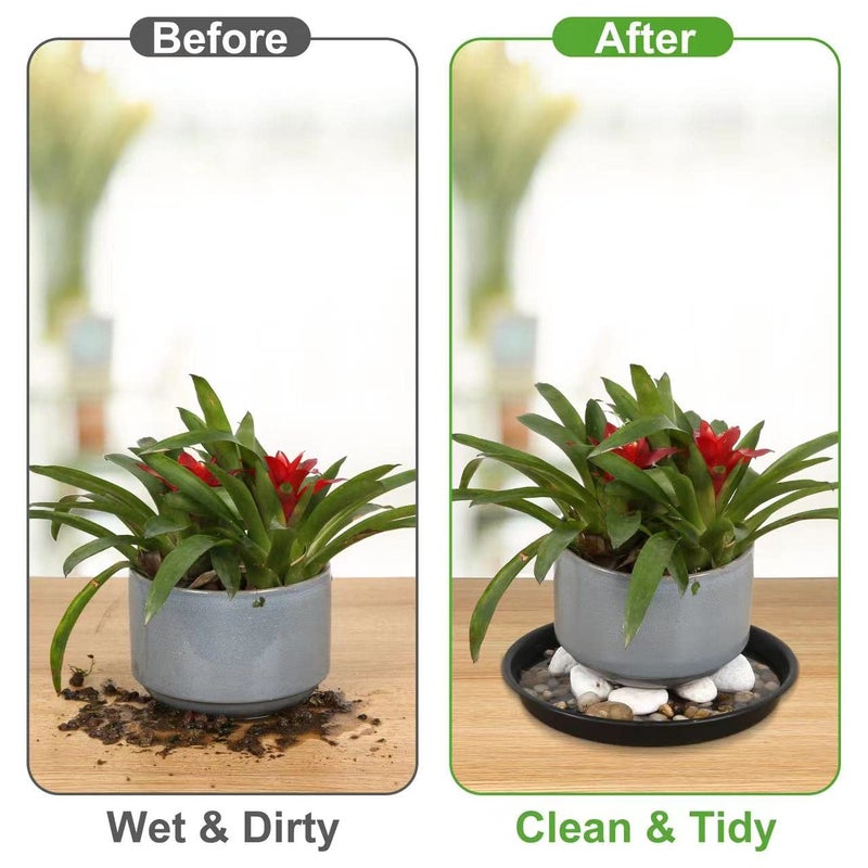 NABAOXUN 6Pack 8 10 12Inch Plastic Drip Trays Plant Saucers for Indoors Outdoor Plant  Thick Heavy Durable Sturdy Flower Pot Trays for Pots Planter  Black - Image 4